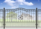 Кованый забор с красивым орнаментом