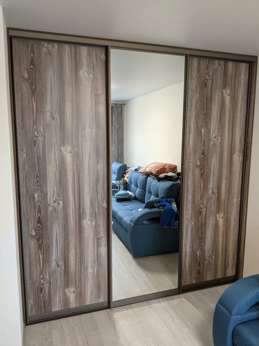 Шкаф-купе с зеркальной дверью в спальню