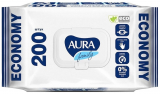 Влажные салфетки Aura Family с крышкой, 200 шт.