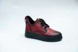Ботинки женские Bilkans красные, шнурки, флис А. 802