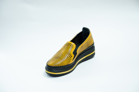 Туфли женские Sas летние, желтые, горка А. 501