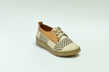 Туфли летние женские бежево-коричневые Lobas Shoes А. 7555-1