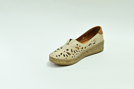 Туфли летние женские бежевые Lobas Shoes А. 7104-1