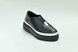Туфли летние женские черно-белые Clovis А. 00960