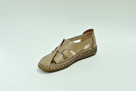 Туфли летние женские светло-коричневые Hangao А. А 556-22