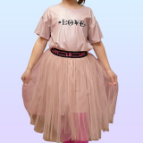 Платье детское с коротким рукавом бледно-розовое