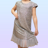 Платье детское с коротким рукавом блестящее