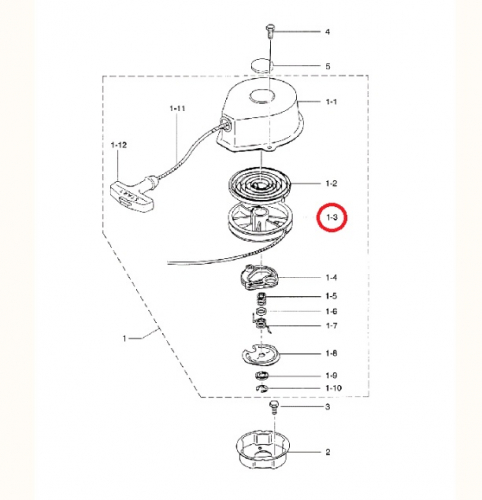 Бобина стартера 307-05104-0 Tohatsu M3.5