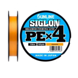 Плетеный шнур SUNLINE SIGLON PE 4 #0.3/5LB 150м оранжевый