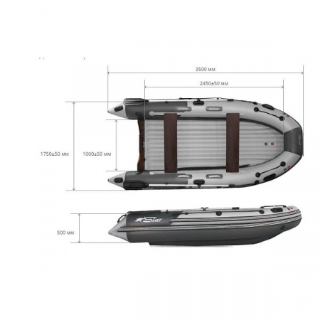 Лодка надувная SKAT TRITON 350 темно-серый/оливковый