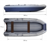 Надувная моторная лодка ФЛАГМАН DK 390 IGLA серо/синий