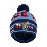 Фирменная вязанная шапка Relax синяя с красным 58