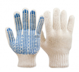 Хлопчатобумажные перчатки с ПВХ 7,5 класс