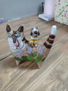 Сувенир из керамики ручной работы Кот и собака