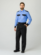 Рубашка охранника с длинным рукавом мужская, ярко-голубой (42; 170-176)