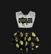 Женская пижама шелковая авокадо