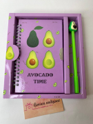 Канцелярский набор с авокадо сиреневый