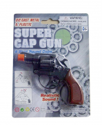 Игрушечный металический пистолет Super Cap Gun/ пистолет с глушителем