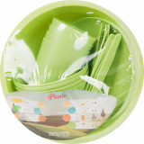 Набор посуды Berossi Picnic, 4 персоны, полипропилен, цвет зеленый