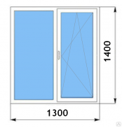Пластиковое окно «под ключ» 1400*1300 мм (кирпичный дом)