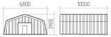 Бескаркасный разборный арочный ангар площадью 68 м2