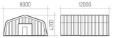 Бескаркасный разборный арочный ангар площадью 96 м2