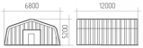 Бескаркасный разборный арочный ангар площадью 81,6 м2