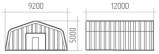 Бескаркасный разборный арочный ангар площадью 110,4 м2
