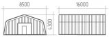 Бескаркасный разборный арочный ангар площадью 136 м2