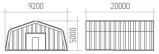 Бескаркасный разборный арочный ангар площадью 184м2
