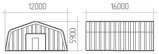Бескаркасный разборный арочный ангар площадью 192 м2