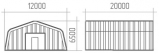 Бескаркасный разборный арочный ангар площадью 240м2