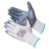 Перчатки из белого нейлона с серым нитриловым покрытием B-класса Gward Nitro 