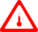 Маркировочный знак для веществ, перевозимых при высокой температуре (наклейка)
