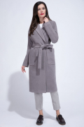 Женское пальто-халат из шерстяного велюра