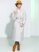 Женское демисезонное стеганое пальто-халат