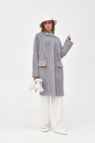 Демисезонное женское пальто цвета  Gray Pail с поясом