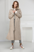 Женское демисезонное шерстяное пальто в макси длине