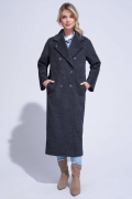 Женское демисезонное пальто из шерсти прямого фасона в макси длине