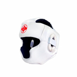 Шлем каратэ ЛЕО Champion с защитой подбородка и верха головы с ушной раковиной иск. кожа