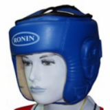Шлем трениров РОНИН открытый натур.кожа  F181 синий