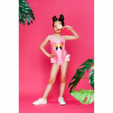 Купальник сплошной детский MINAKU Розовый фламинго 100%полиэстер