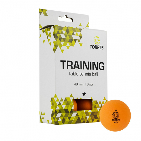 Мяч для настольного тенниса TORRES Training 1* TT21015 40+ оранжевый