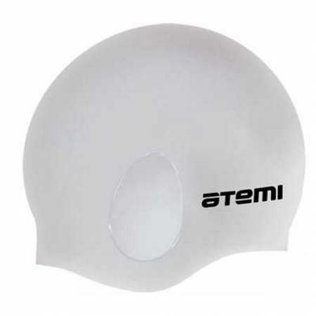 Шапочка для плавания силикон ATEMI EC103 с ушами серебро
