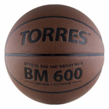 Мяч б/б TORRES BM600 В10025 №5 ПУ нейлон корд бут кам т.корич/черный