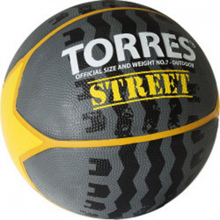 Мяч баскетбольный TORRES Street B02417 р.7 резина нейлон серо/желто/белый