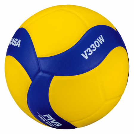 Мяч волейбольный MIKASA V330W №5 FIVB 18пан синт.кожа клееный бут.камера желто-синий 