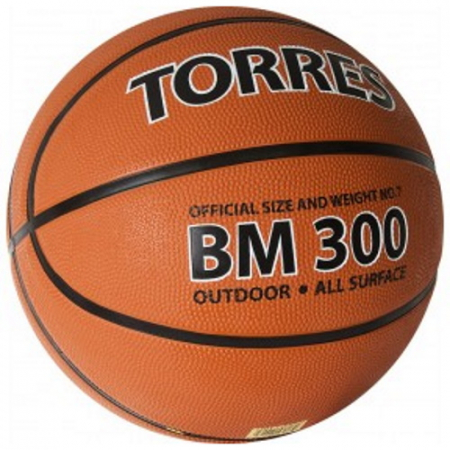 Мяч баскетбольный TORRES BM300 В02017 №7 резина нейлон  темно-оранжевый/черный