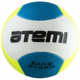 Мяч ф/б Atemi SAND STORM пляжный PVC foam жёлт/голуб/белый PVC 6пан маш.сшивка панелей 2 подслоя кам