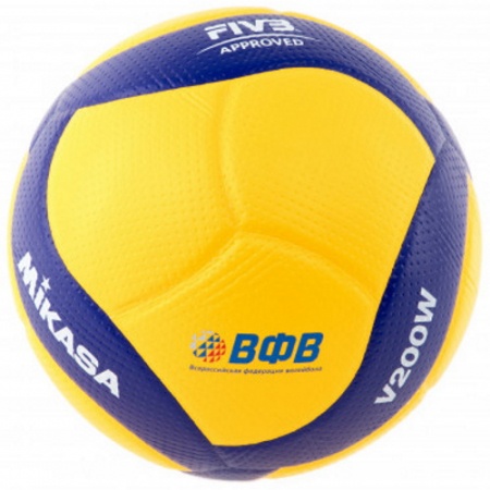 Мяч волейбольный MIKASA V200W №5 FIVB Appr 18панелей синтетическая кожа клееный желтый-синий